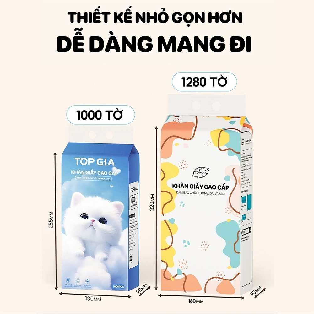 1 bịch giấy treo đa năng  TopGia, Khăn rút vệ sinh treo tường 4 lớp, bịch 1000 tờ