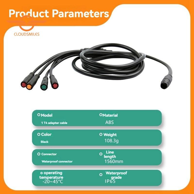 [Cloudsmiles] Cáp Xe Đạp Điện 1 Đến 4 Dây Cáp Chính Đầu Nối Chống Thấm Nước Cho Xe Đạp Điện Phanh LCD