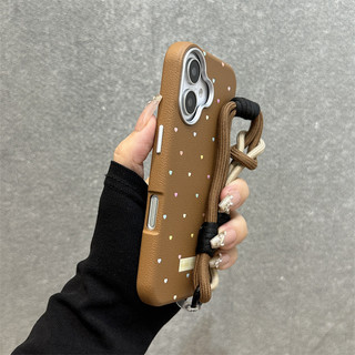 Màu Sắc Sang Trọng Nhỏ Tình Yêu Da Họa Tiết Ốp lưng iPhone16 15 14 13 Pro Max Chống Sốc Mạ Điện Khung Ảnh Bảo Vệ Chống Rơi Ốp Lưng Cứng