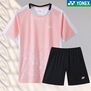 Áo sơ mi cầu lông YONEX mới dành cho nam và nữ, tay ngắn thấm mồ hôi và hấp thụ độ ẩm, chạy bộ ngoài trời là hàng đầu thể thao