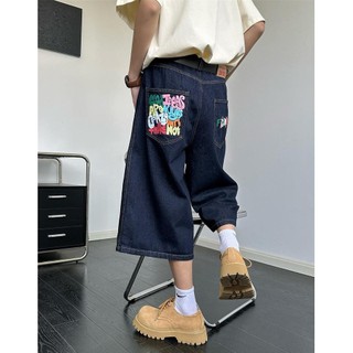 GKSSS Quần short denim mới kiểu Mỹ cổ điển dáng rộng phong cách đường phố giản dị phong cách trung tính