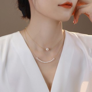 [N1086] Vòng Cổ, Dây Chuyền Ngọc Trai Trắng Dây Mảnh Kiểu Dáng Dài Sang Trọng, Phù Hợp Với Nhiều Dịp - DAISYN
