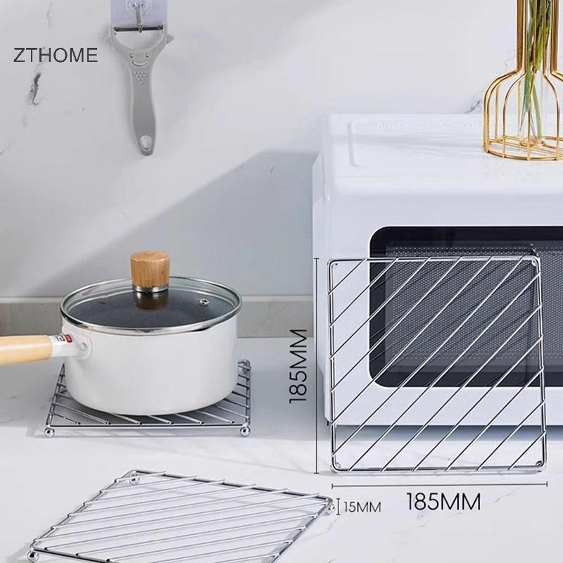 Bộ đồ lót vuông ZTHOME có giá đỡ nồi và đế lót ly cho nhà bếp, 4 miếng. Nóng bỏng