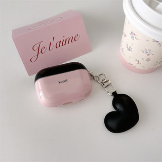 Màu hồng đen + Mặt dây chuyền tình yêu cho AirPods 1 / 2 3 Pro Pro Pro2 pro3 Airpod4 ❈ ❈ ❈ ❈ ❈ ❈ ❈ ❈ ❈ ❈ AirPods Pro i3 i4 pro3 ❈ ❈ ❈ ❈ ❈ ❈ ❈