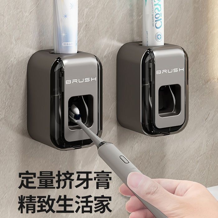 Máy phân phối kem đánh răng tự động không cần khoan, giá đỡ kem đánh răng gắn tường, mẫu mới 2025, bộ dụng cụ bóp kem đánh răng cho sử dụng tại nhà