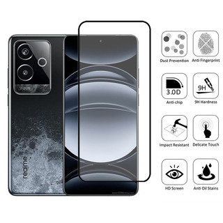 1-2 Chiếc Realme GT 6 Kính Cường Lực Bảo Vệ Màn Hình Cho Realme GT6 12 Plus 11 12x 11x 5G 9D Kính Bảo Vệ Phim