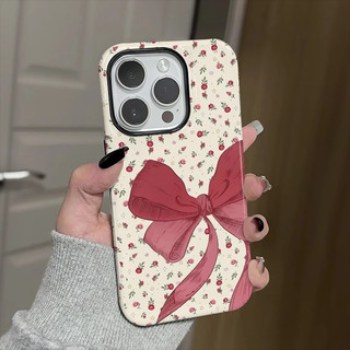 Ốp điện thoại 2 trong 1 Bow Rose tương thích với iPhone 15 Pro Max, Apple 16 14 Plus 11 / 12 / 13 Pro Max, vỏ bảo vệ chống sốc mới
