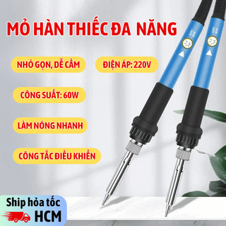 Bộ Mỏ Hàn Thiếc Bunnies House 60W Màu Xanh, Điều Chỉnh Nhiệt, Dụng Cụ Hỗ Trợ Sửa Chữa Tại Nhà