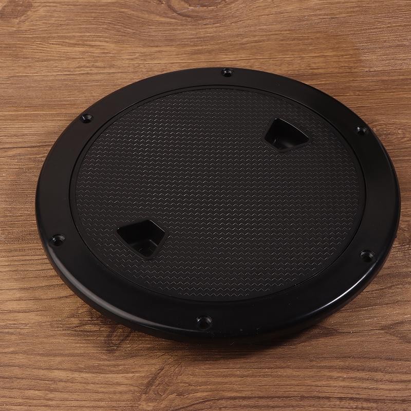 TMOY 4 / 6 / 8In Nhựa ABS Trắng Đen Sàn Tròn Tấm Kiểm Tra Hatch Cover Deck Tấm Chống Trượt Có Thể Tháo Rời Cho Marine RV Du Thuyền Thuyền TCVN