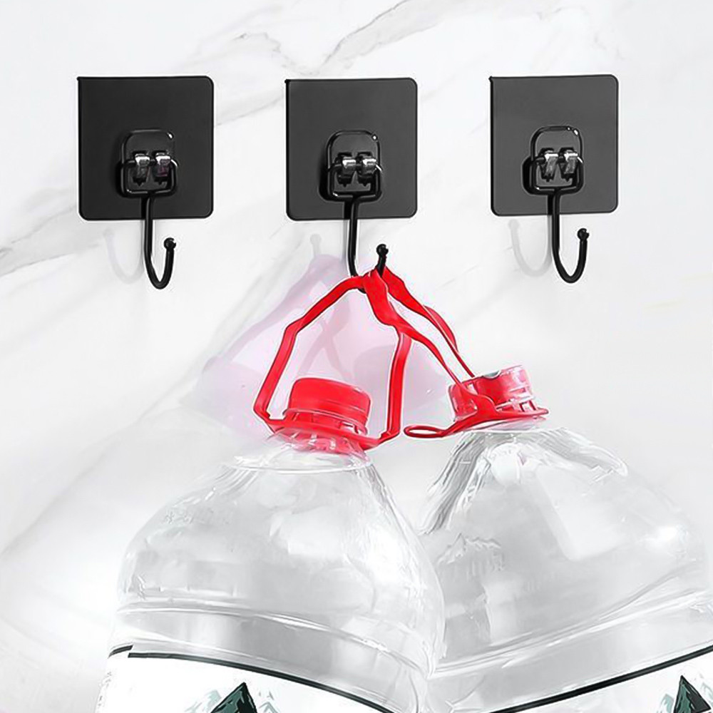 Tự Dính Thép Không Gỉ PVC Trong Suốt Đa Năng Giá Treo Tường Giá Cửa Nhà Bếp Sắp Xếp Lưu Trữ