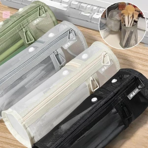 GVERLCRTN Các loại hình tròn / hình chữ nhật với các dung tích khác nhau Túi đựng cọ trang điểm công dụng kép lưới Hộp đựng cọ di động Hộp đựng cọ dung tích lớn đơn giản Túi đựng xô đựng đồ du lịch 【8C】