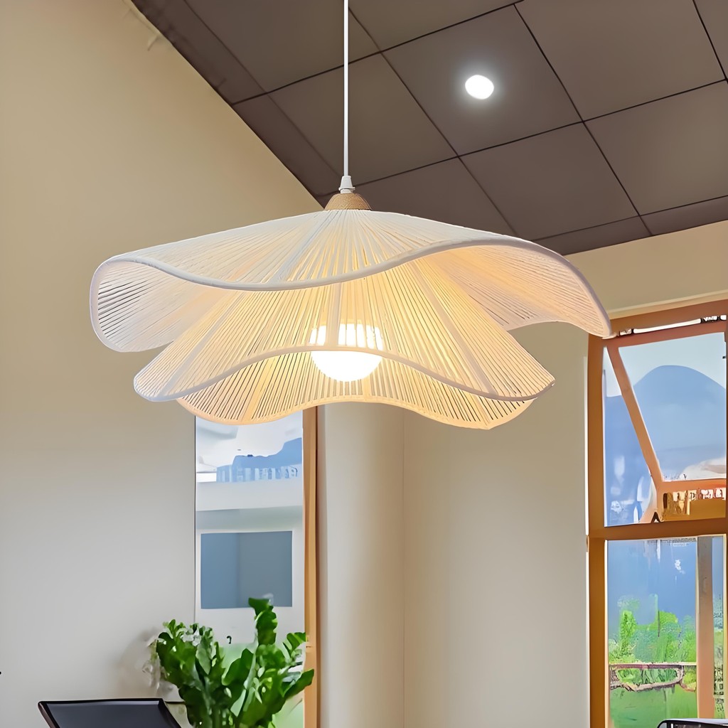 Đèn chùm mây Nhật Bản, Đèn treo tay dệt bằng dây gai dầu cổ điển, Thích hợp cho gia đình, Nhà trà, Mặt dây chuyền trang trí nhà hàng