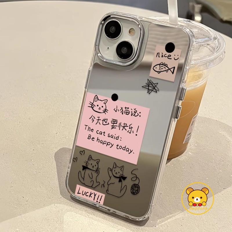 Ốp Gương Mèo Dễ Thương Cho Honor X9C Smart X9B X9A X8B X9 X8 X8A X7C X7B X7A X6B X6A X6 X6S X5 X5B Plus 5G 4G Vỏ Điện Thoại Hoạt Hình Sang Trọng Chống Sốc Ốp Lưng Mềm
