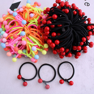 ☑[1091 lần mua lại] Dây buộc tóc trẻ em phong cách tươi mới, dây buộc tóc cho bé gái, dây buộc tóc đơn giản, vòng tóc đậu đỏ, phụ kiện tóc VIY3