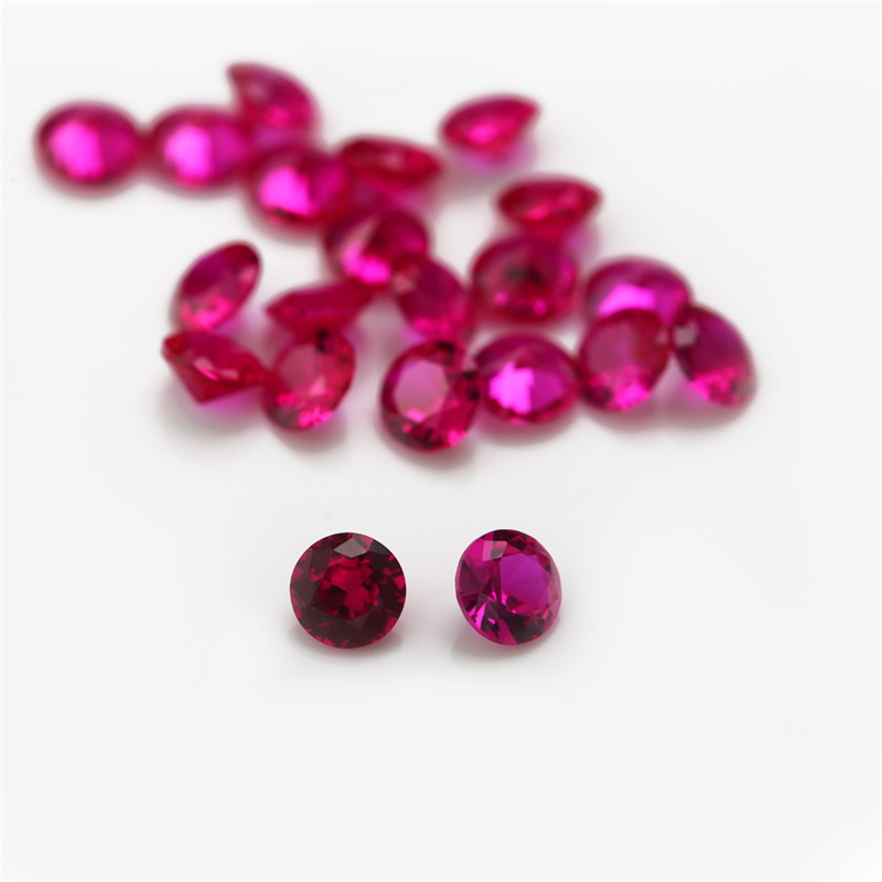 Kích thước 1.0mm ~ 10.0mm Cắt tròn 5 # Đá Corundum tổng hợp màu để trang sức