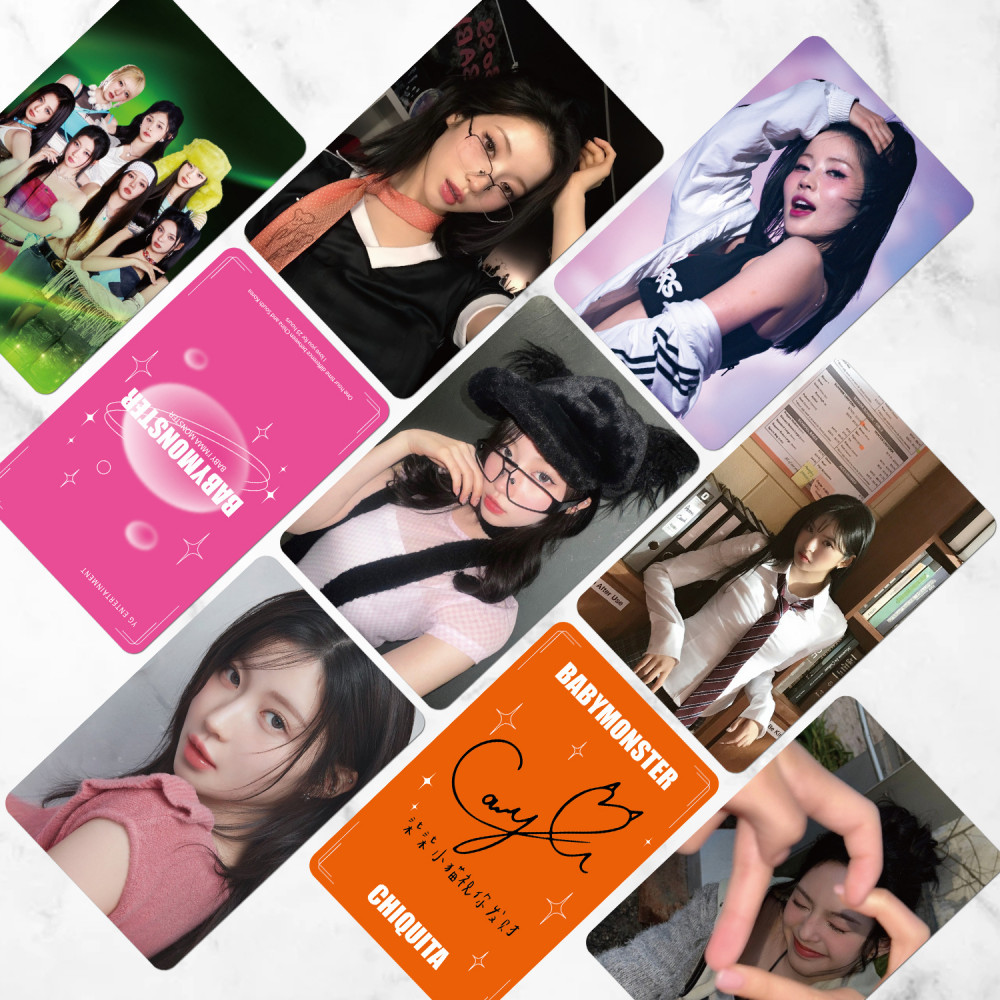 LINXX 55 Chiếc BABYMONSTER Nhóm Lomo Cards K-pop Girl Group Holographic Selfie Photo Collectible Fan Merchandise 3 inch Mini Thẻ Laser Bộ Quà Tặng