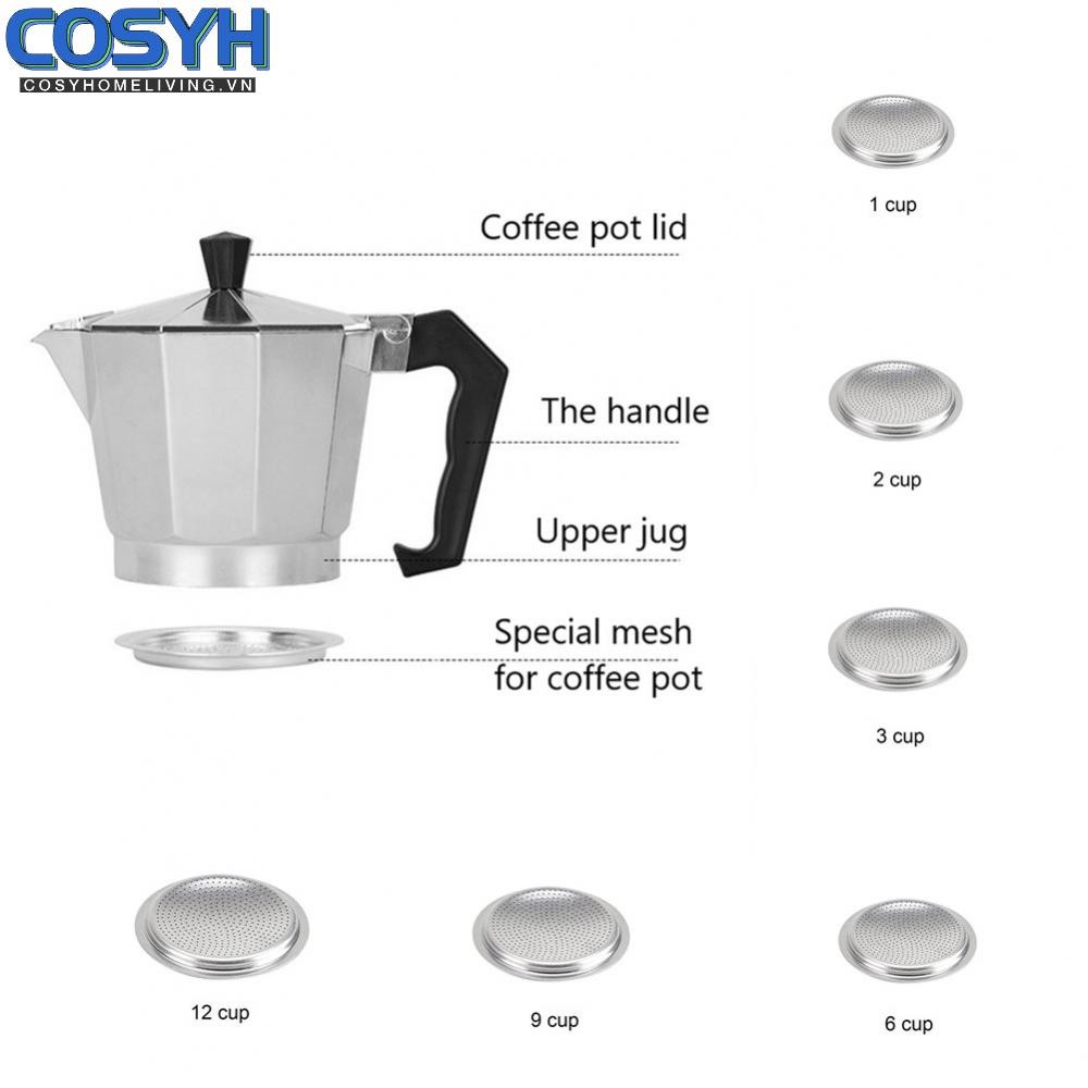 Phụ tùng bộ lọc đệm linh hoạt và bền bỉ cho nồi Moka (1 2 3 6 9 12 cốc)