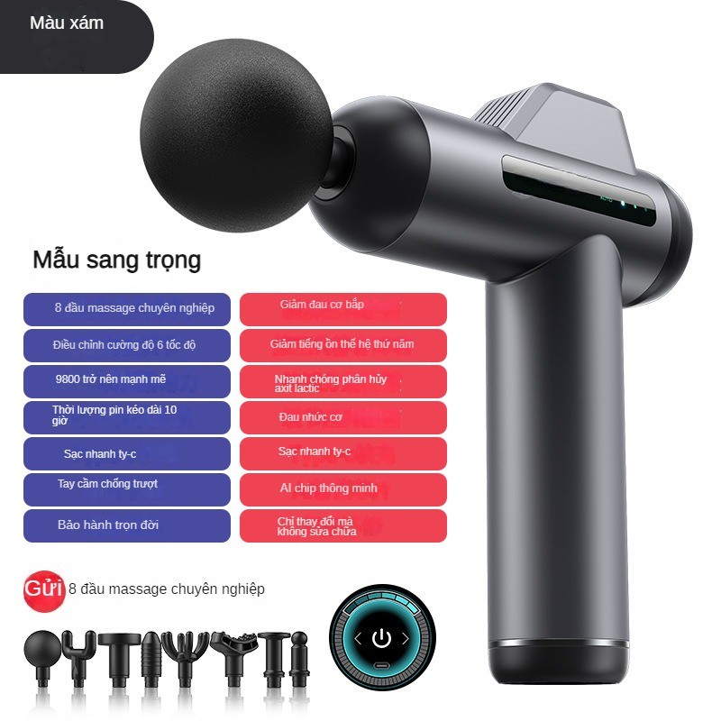 Mới Fascia Gun Mini Đa Tốc Độ Massage Súng Thư Giãn Cơ Điện Thông Minh Màn Hình LCD Cổ Khẩu Trang Súng