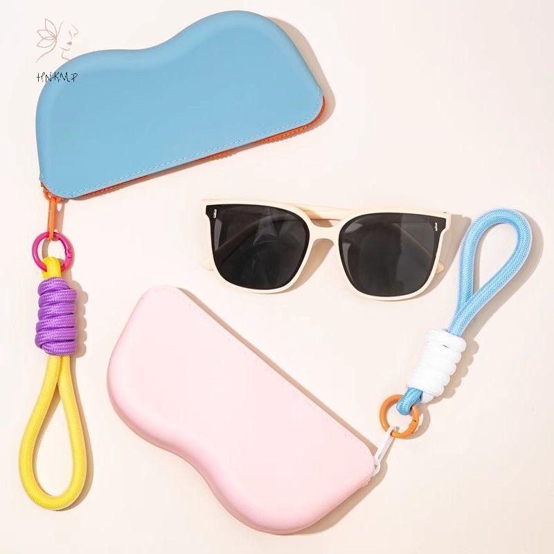 HNKMP Silicone Mềm Dây Kéo Kính Túi Kính Mát Bảo Quản Chống Nước Túi Bảo Vệ Ví Đựng Tiền Xu Hộp Kính Chống Bụi.
