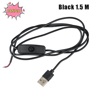 PNPIA 5V 1M / 1.5M USB Nam sang 2 Dây cấp nguồn 501 Nút BẬT / TẮT Cáp kết nối 2A cho dải đèn LED Boutique