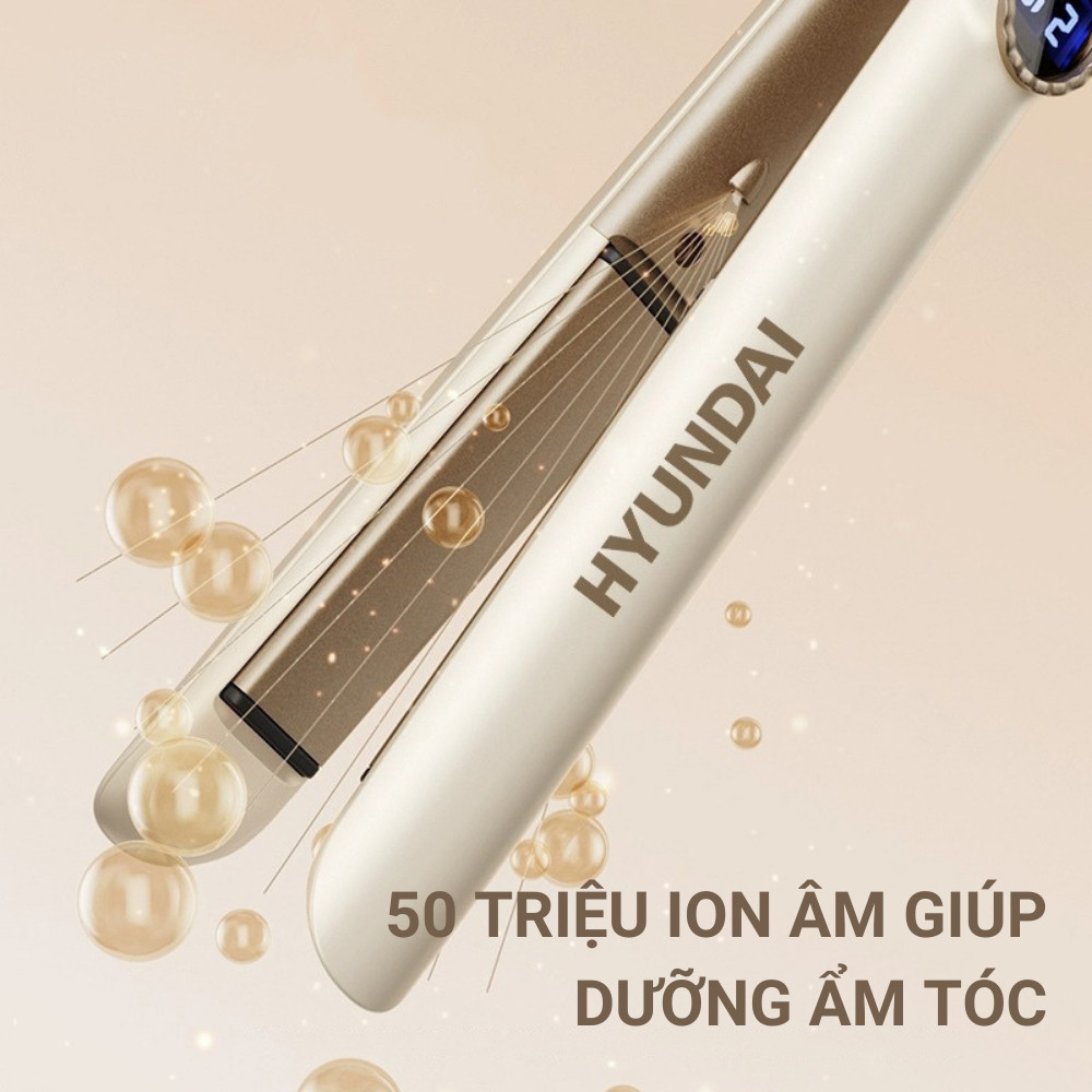 Máy duỗi tóc ion âm Hyundai, làm nóng nhanh, tạo kiểu dễ dàng giúp bảo vệ không gây hư tổn cho tóc