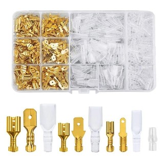 Thiết bị đầu cuối lắp NEAVERLER, Thiết bị đầu cuối uốn bằng đồng thau màu bạc vàng, Đầu nối dây cách điện tay áo
