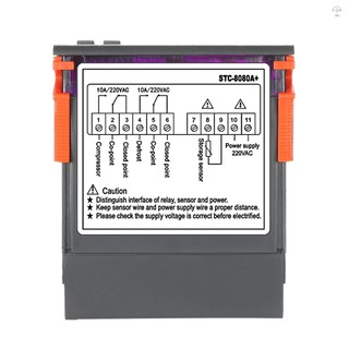 Hilivn) Bộ điều khiển nhiệt độ kỹ thuật số STC-8080A + Bộ điều nhiệt tủ lạnh cho tủ lạnh rã đông tự động với đầu dò cảm biến NTC 220V