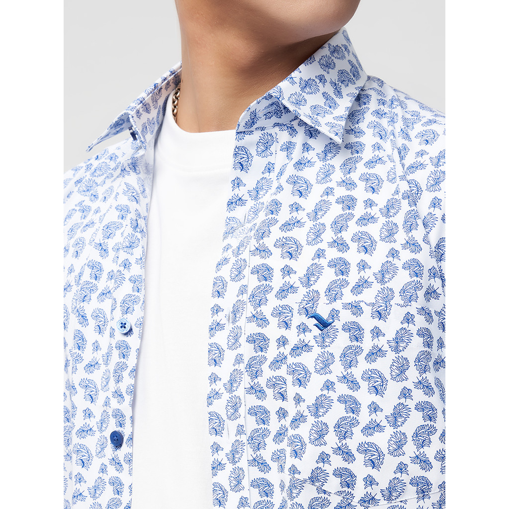 Sơmi ngắn tay lai ngang VIETTIEN SMART CASUAL vải sợi hoa hồng phom regular VT00000216