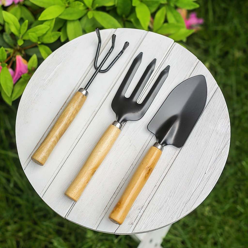 Bộ 3 Món Dụng Cụ Làm Vườn To (Xẻng Làm Vườn - Xới Đất - Cào Đất)