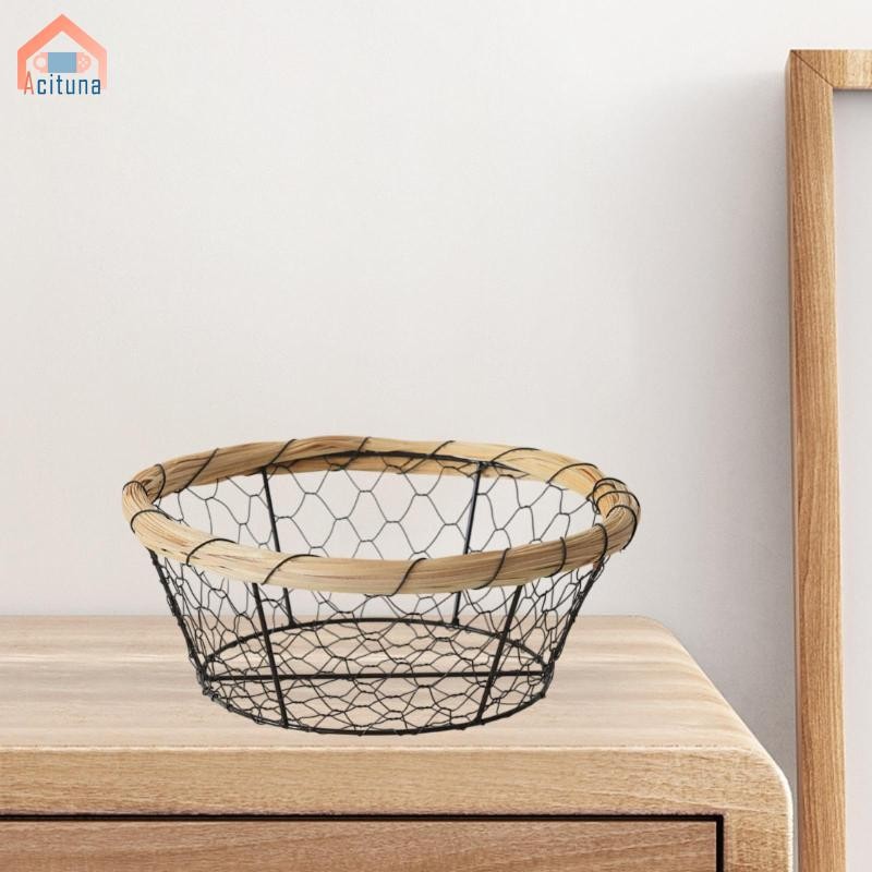 Giỏ dệt dây sắt Bát phục vụ cổ điển cho trang trại nhà bếp