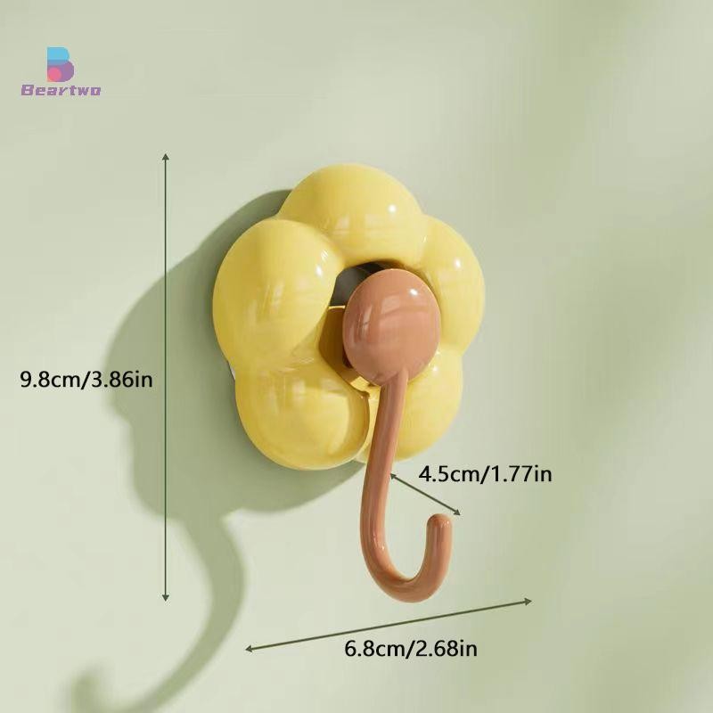 < Beartwo > Móc cốc hút hoa không đục lỗ sáng tạo Phòng tắm đa chức năng Nhà bếp Móc không dấu vết có thể tái sử dụng Giá lưu trữ mạnh mẽ Đẹp
