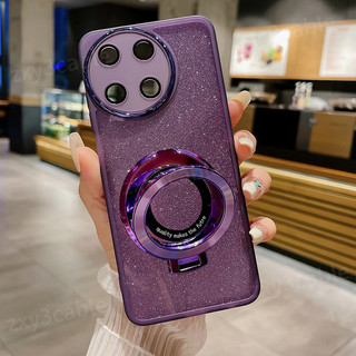 Vỏ lấp lánh Gradient cho Tecno Camon 30 S Pro 30S 4G 5G 2024 Vỏ điện thoại trong suốt có giá đỡ nhẫn Vỏ mềm silicon cho TecnoCamon30 Camon30S 30SPro 30S Ốp lưng mỏng TPU