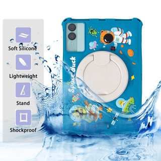 Ốp điện thoại silicon mềm hoạt hình an toàn cho trẻ em cho Teclast T50 Plus 11 T50HD P50 11 inch Giá đỡ xoay Vỏ chống sốc