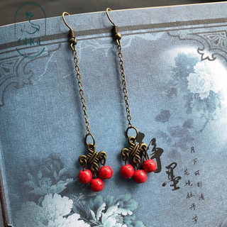 Ghgl❤️Retro Dài Cổ Điển Tính Khí Bông Tai Ngọc Nữ Phong Cách Dân Tộc Phù Hợp Với Trung Quốc Thắt Lưng Tua Rua Thời Trang Tai Phụ Kiện