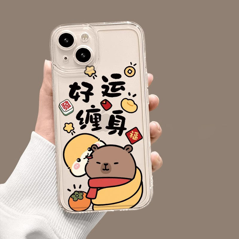 Năm Mới 2025 Vỏ Capybara Dễ Thương Cho Infinix Tecno POVA 2 3 4 5 Camon 19 Pro 19 Neo Zero 30 5G Hot 9 Play Spark 10 Pro 10C Bìa Hoạt Hình Họa Tiết Trong Suốt Mắt Thiên Thần