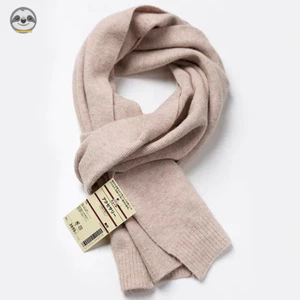 Khăn quàng cổ len pha trộn cao cấp phong cách Nhật Bản Muji, phù hợp thu đông, dệt kim ngắn
