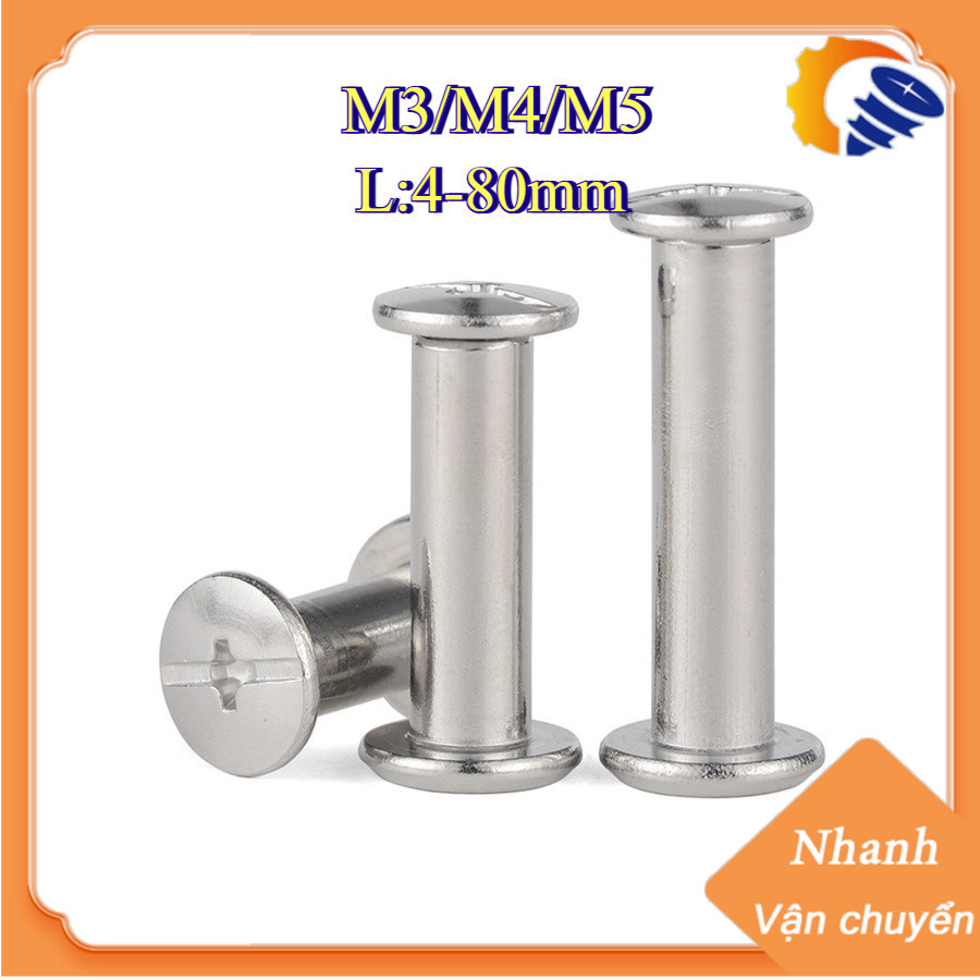 M3 / m4 / m5 Đinh tán inox, đinh tán vặn ren inox 304 đầu /Ốc vít bằng ...