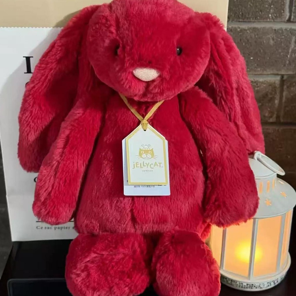 Jellycat Bashful Luxe Scarlett Bunny Thỏ Sang Trọng Búp Bê Giáng Sinh Quà Tặng Năm Mới saixit2vn