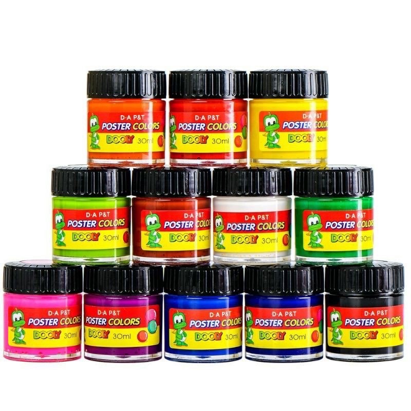 Bộ màu nước, màu Poster Dooly DONG A Hàn Quốc 12 màu x 30ML