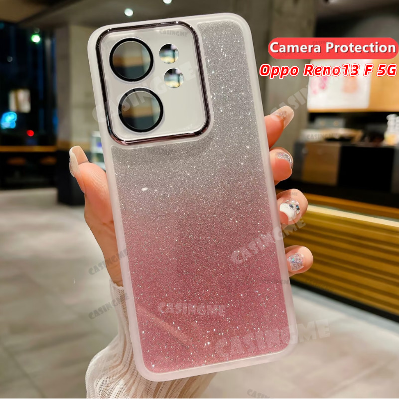 Oppo Reno13 F 5G 2025 Vỏ silicon mềm trong suốt lấp lánh cho OPPO Reno 13 Reno13F Reno13 F Pro 13F OppoReno13F 5G 4G Bling Vỏ điện thoại chống sốc Ốp lưng ống kính máy ảnh