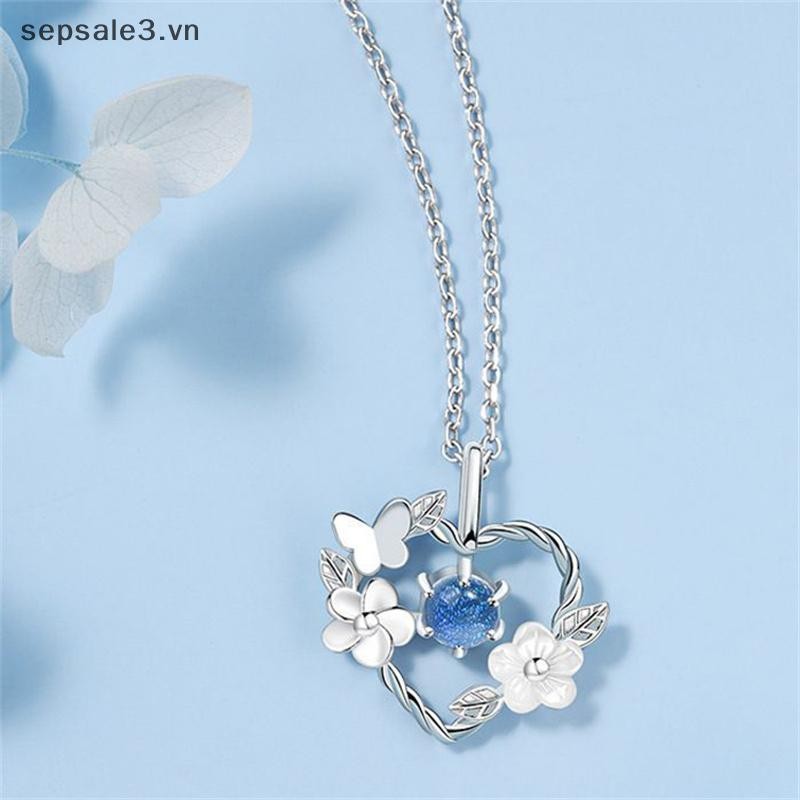 # Vn # Vòng cổ mặt dây chuyền hình trái tim hoa tinh tế dành cho nữ Dây chuyền xương đòn pha lê Zircon Trang sức tiệc cưới.