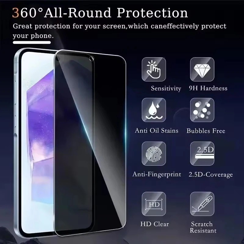 Asus ROG Series Chống Gián Điệp Quyền Riêng Tư Trong Suốt Kính Cường Lực Cho Asus ROG Phone II 9 8 7 6D 6 5s 5 3 ZS660KL Pro FE Ultimate Strix Độ Nhạy Cảm Ứng Cao Bảo Vệ Màn Hình