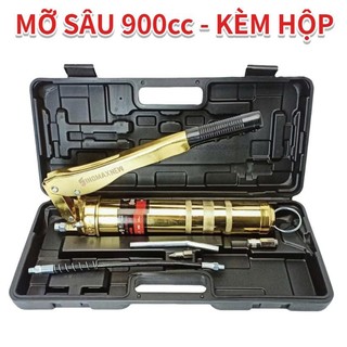 Bơm mỡ bò cầm tay 900cc 2 xilanh siêu khoẻ Sinomax , bơm mỡ sử dụng mỡ nhồi và mỡ sâu