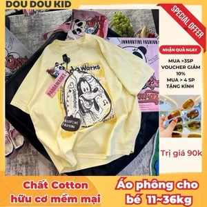 AP45 - Áo Phông Cho Bé 11-36kg,CHÓ PANDA Chất Cotton Hữu Cơ Trẻ Em Mềm Mịn