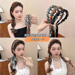 Streamer Wave Băng đô cao Âm dương Hai dây đeo Retro