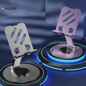 Kim loại KUZHEN 360° Xoay Điện Thoại Di Động Giá Đỡ Máy Tính Bảng Chống Trượt Có Thể Gập Lại Điều Chỉnh Di Động Lười Để Bàn Sống Điện Thoại Di Động Đứng Gắn HOT