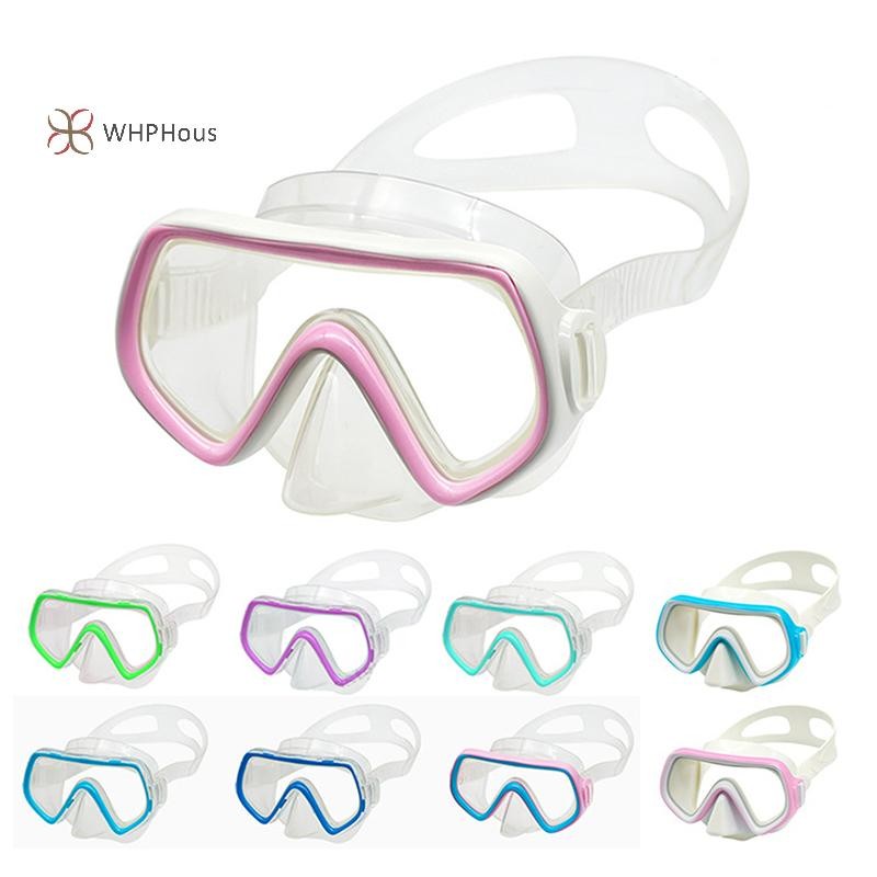 < WHPHous-t > Mặt nạ lặn Kính bơi chống nước Toàn cảnh HD dành cho người lớn Thanh niên Váy silicon chống sương mù có nắp mũi Thiết bị bơi lội