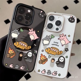 Ốp điện thoại từ tính hình Totoro dễ thương, chống sốc, tương thích với iPhone 12 11 16 Pro Max 15 14 Pro 13 12 Pro 11 Pro 16 15 Pro 14 Plus 13 Pro 12 Pro Max 11 Pro Max 16 Pro 15 Pro Max 14, chống mồ hôi và chống sốc
