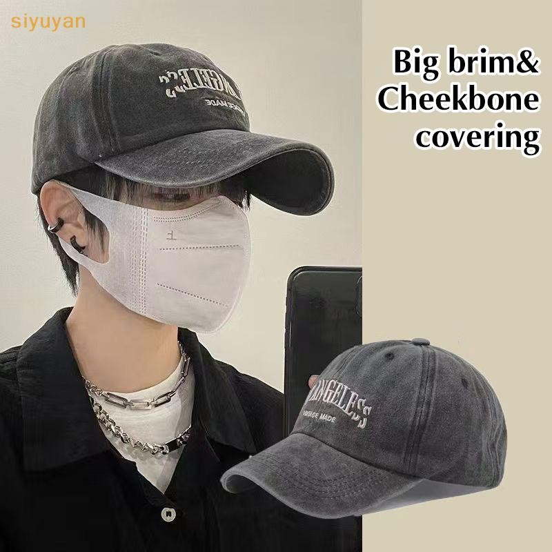 Siyuyan Cotton Retro Vintage Bóng Chày Nam Nữ Denim Chữ Thêu Mũ Cotton Mềm Top Hat Retro Unisex Mũ VN
