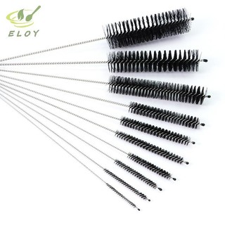 [ELOY] Bộ cọ làm sạch ống hút tóc mềm bằng không gỉ Bộ lông Nylon Ống hút chai VN